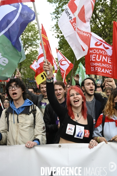 Manifestation du 1er mai 2023 et contre la réforme des retraites, Paris.