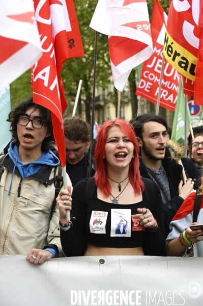 Manifestation du 1er mai 2023 et contre la réforme des retraites, Paris.