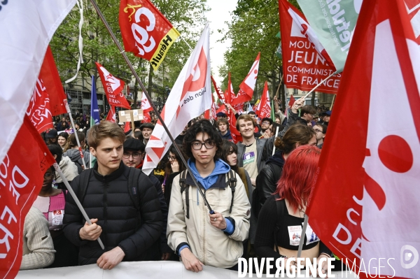 Manifestation du 1er mai 2023 et contre la réforme des retraites, Paris.