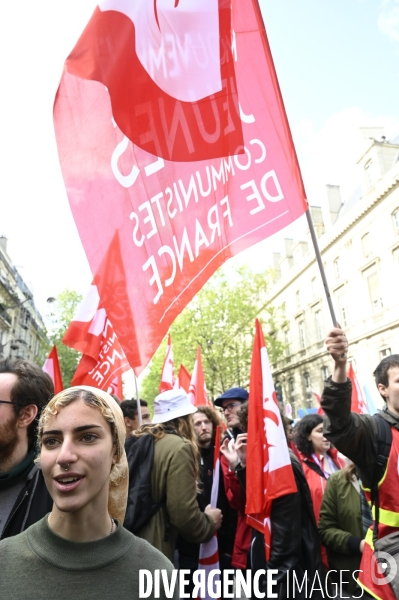 Manifestation du 1er mai 2023 et contre la réforme des retraites, Paris.