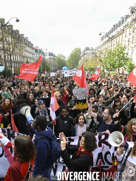 Manifestation du 1er mai 2023 et contre la réforme des retraites, Paris.