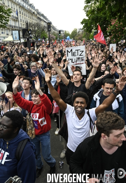 Manifestation du 1er mai 2023 et contre la réforme des retraites, Paris.