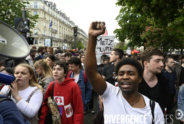 Manifestation du 1er mai 2023 et contre la réforme des retraites, Paris.