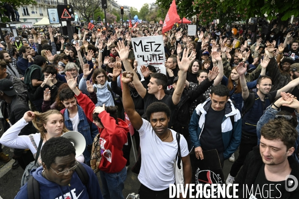 Manifestation du 1er mai 2023 et contre la réforme des retraites, Paris.