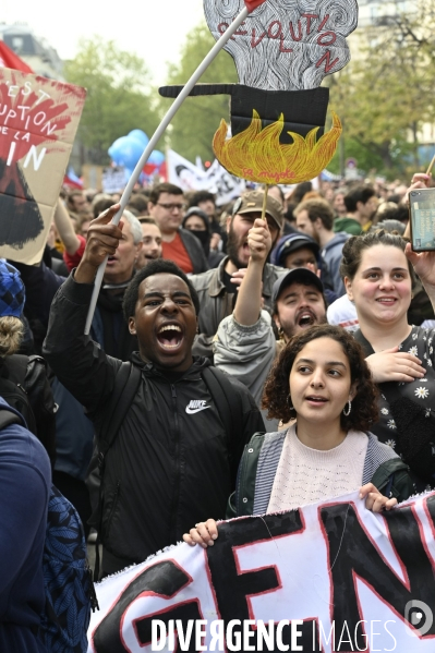 Manifestation du 1er mai 2023 et contre la réforme des retraites, Paris.