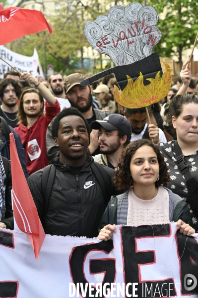 Manifestation du 1er mai 2023 et contre la réforme des retraites, Paris.