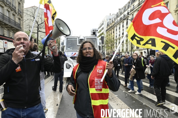 Manifestation du 1er mai 2023 et contre la réforme des retraites, Paris.