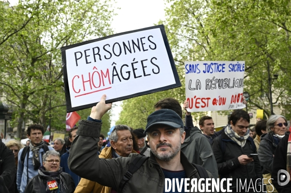 Manifestation du 1er mai 2023 et contre la réforme des retraites, Paris.