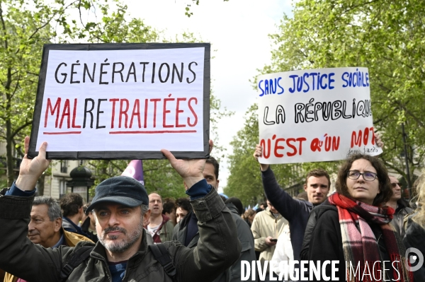 Manifestation du 1er mai 2023 et contre la réforme des retraites, Paris.