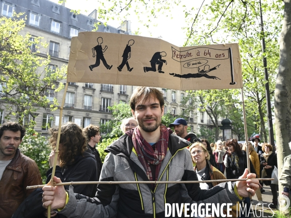 Manifestation du 1er mai 2023 et contre la réforme des retraites, Paris.