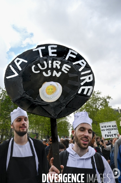 Manifestation du 1er mai 2023 et contre la réforme des retraites, Paris.