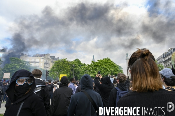 Manifestation du 1er mai 2023 et contre la réforme des retraites, Paris.