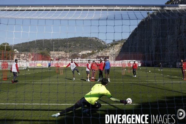 La Turbie le 02/02/2023 Centre de formation et de performance de l AS Monaco. Séance d entrainement  ...