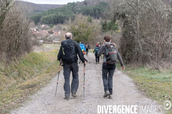 Randonnee dans les vignes bourguignonnes