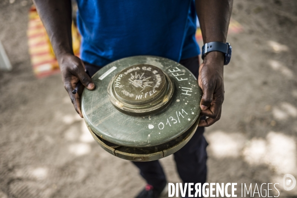 Deminage en casamance, senegal.