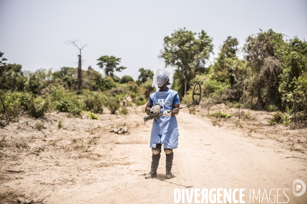 Deminage en casamance, senegal.