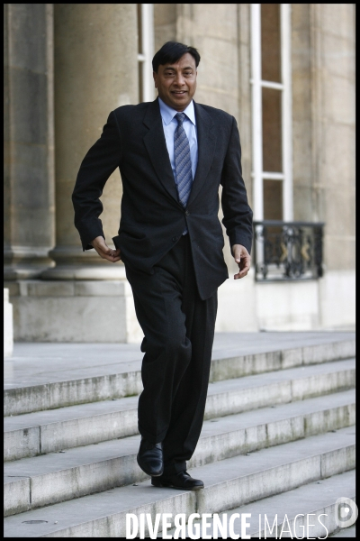 Lakshmi mittal, pdg de arcelor-mittal recu a l elysee