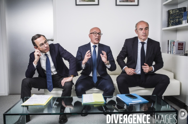 Portrait de olivier marleix, eric ciotti et bruno retailleau, les republicains.