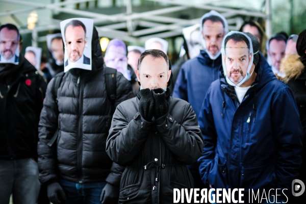 Manifestation de salaries de Canal+ contre le licenciement de Stephane Guy