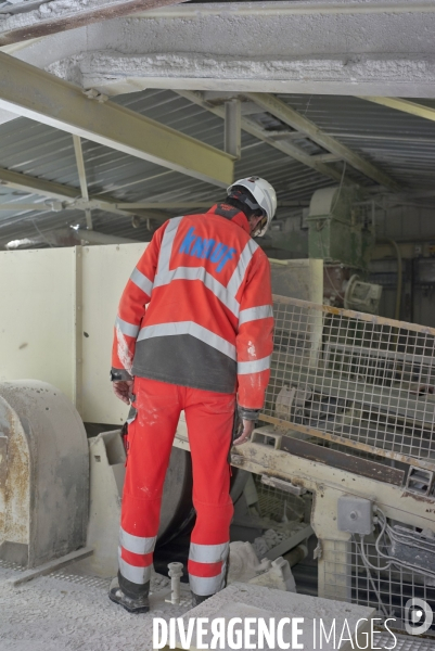 Exploitation souterraine d’anhydrite chez Anhydrite de Lorraine, à Koenigsmacker, Moselle, 24 mai 2023.