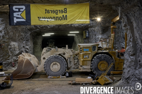 Exploitation souterraine d’anhydrite chez Anhydrite de Lorraine, à Koenigsmacker, Moselle, 24 mai 2023.