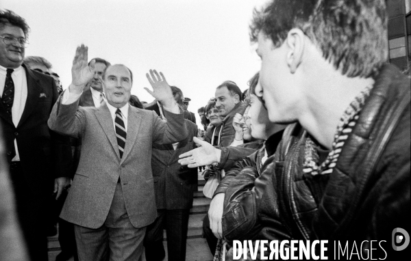 Déplacement du président François Mitterrand à Montpellier