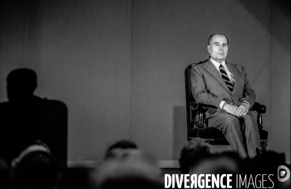 Déplacement du président François Mitterrand à Montpellier