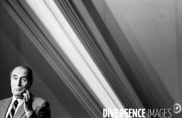 Déplacement du président François Mitterrand à Montpellier