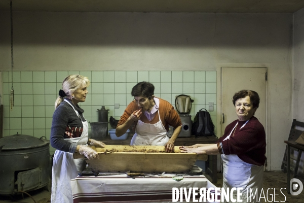 Tradition du  tue cochon  dans les Landes