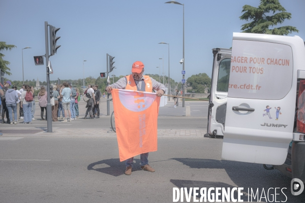 Fin de la 14ème manifestation contre la réforme des retraites à Tours, le 6 juin 2023.