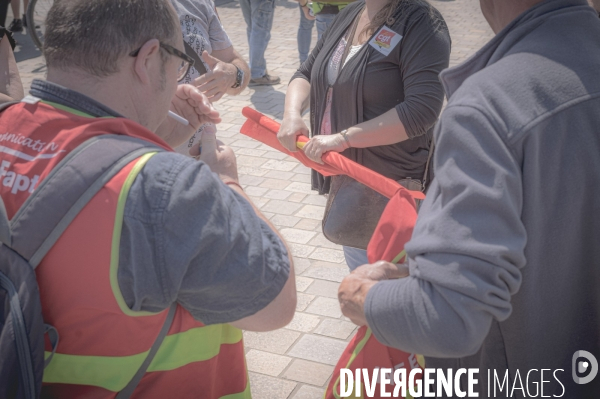 Fin de la 14ème manifestation contre la réforme des retraites à Tours, le 6 juin 2023.