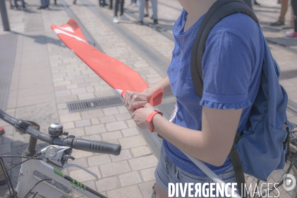 Fin de la 14ème manifestation contre la réforme des retraites à Tours, le 6 juin 2023.