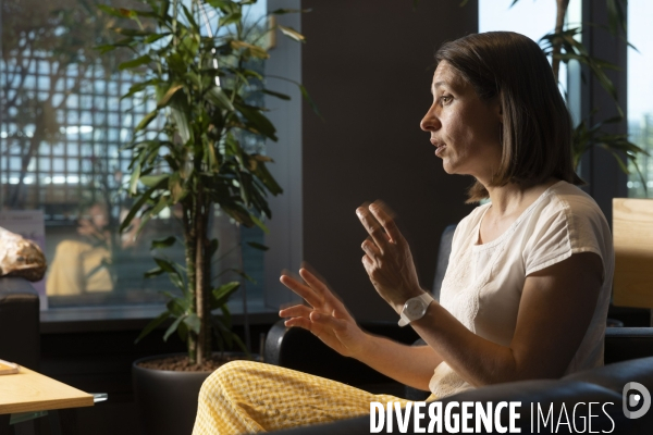 Sophie BINET secrétaire générale de la CGT au siège du syndicat à Montreuil