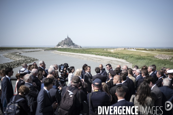 Déplacement d Emmanuel Macron au Mont Saint-Michel.