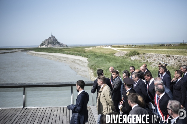 Déplacement d Emmanuel Macron au Mont Saint-Michel.