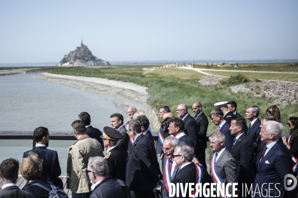 Déplacement d Emmanuel Macron au Mont Saint-Michel.