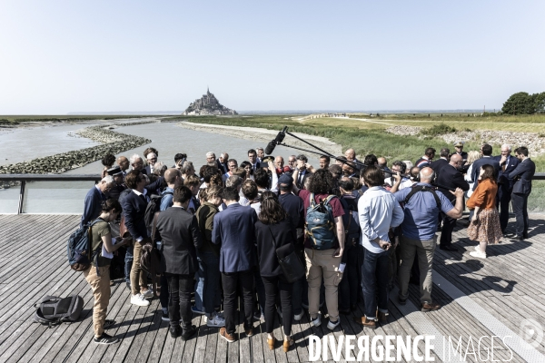 Déplacement d Emmanuel Macron au Mont Saint-Michel.