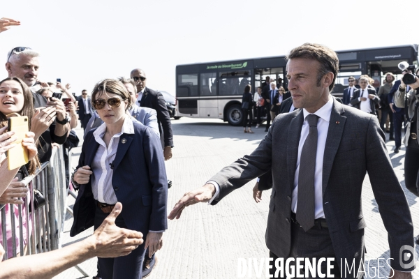 Déplacement d Emmanuel Macron au Mont Saint-Michel.