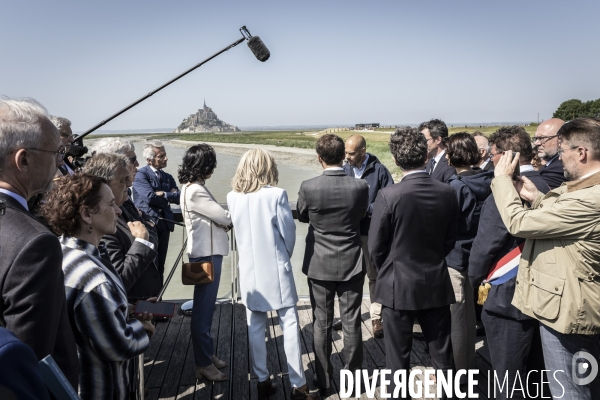 Déplacement d Emmanuel Macron au Mont Saint-Michel.