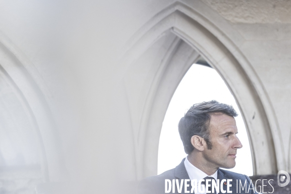 Déplacement d Emmanuel Macron au Mont Saint-Michel.