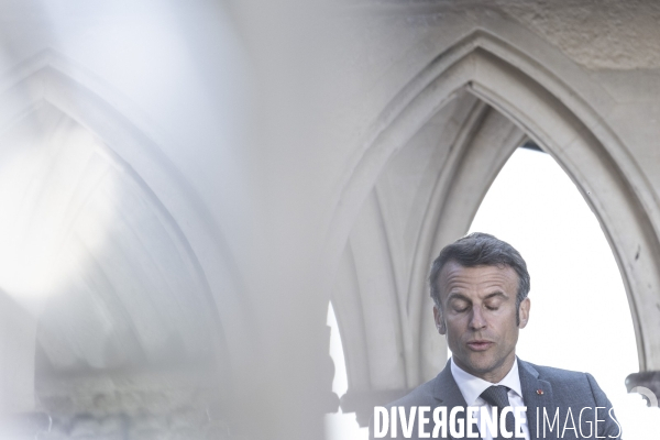 Déplacement d Emmanuel Macron au Mont Saint-Michel.