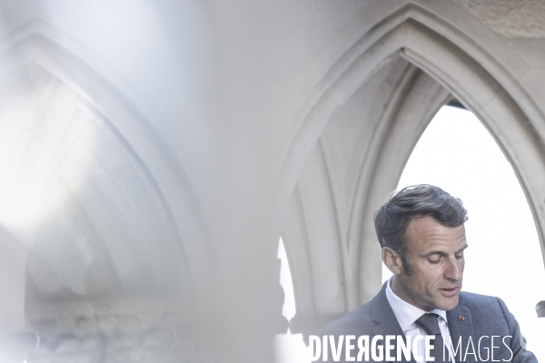 Déplacement d Emmanuel Macron au Mont Saint-Michel.