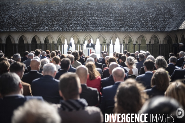 Déplacement d Emmanuel Macron au Mont Saint-Michel.