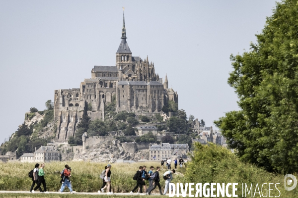 Déplacement d Emmanuel Macron au Mont Saint-Michel.