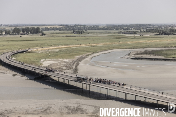 Déplacement d Emmanuel Macron au Mont Saint-Michel.