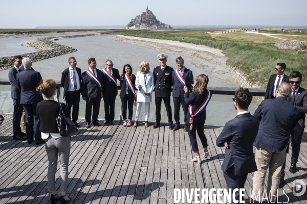 Déplacement d Emmanuel Macron au Mont Saint-Michel.