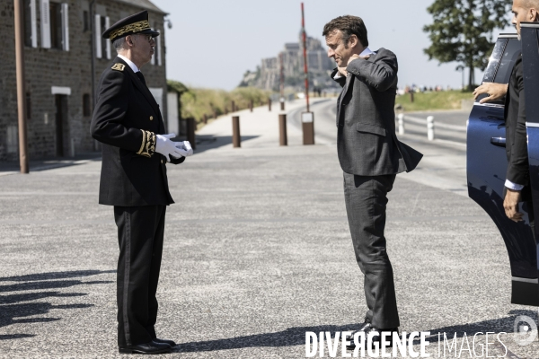 Déplacement d Emmanuel Macron au Mont Saint-Michel.