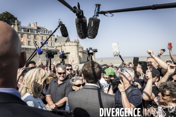 Déplacement d Emmanuel Macron au Mont Saint-Michel.