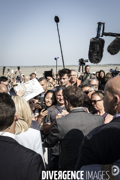 Déplacement d Emmanuel Macron au Mont Saint-Michel.