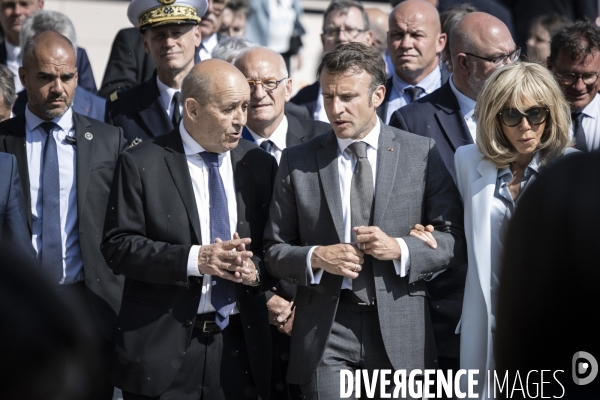 Déplacement d Emmanuel Macron au Mont Saint-Michel.